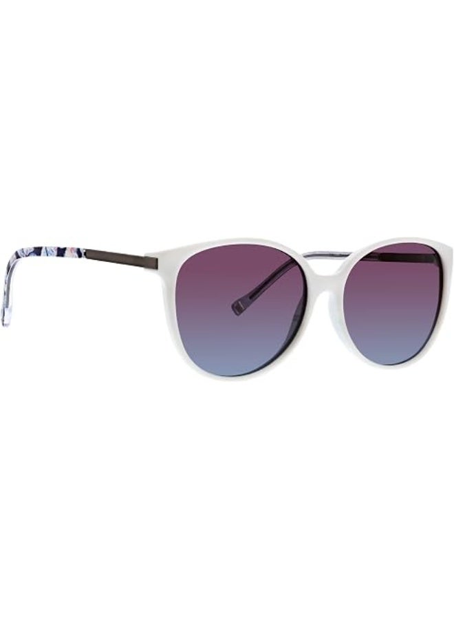 Vera Bradley Women's Tori Round Sunglasses, White - Image 1