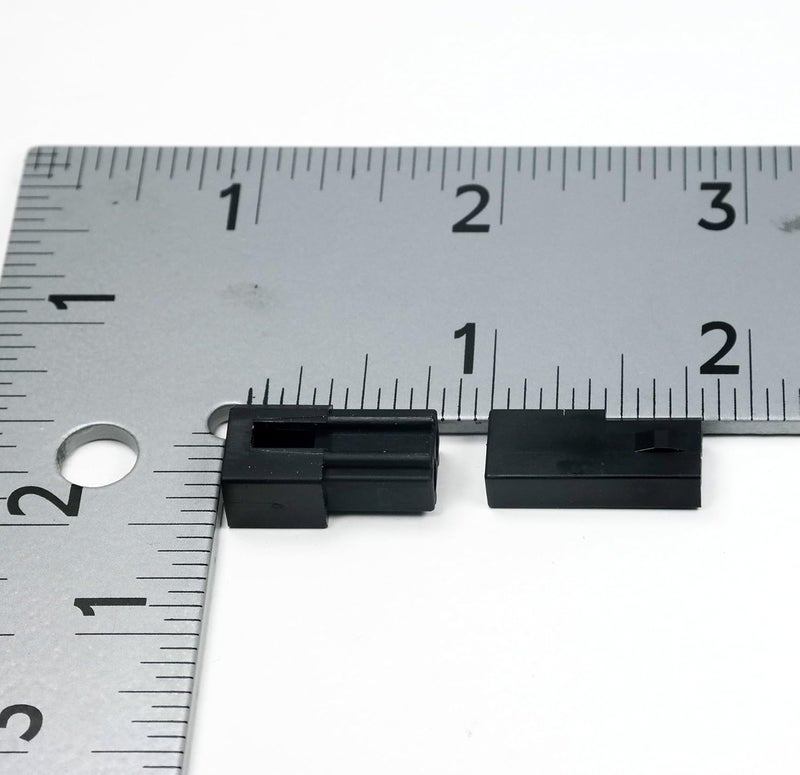 Molex (2-Pin ) Black Male & Female Receptacle Plug, w/Terminal sockets w/18-24 AWG Standard .062" Pins, Pitch 3.68mm ( Pack of 6 Set) - Image 2