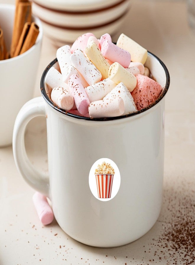 CREATCABIN 128Pcs 8 Sheets Small Popcorn Stickers Party Favor Sticker Labels 0.98 Inch Mini Round Dot Circle Picture Decorative Decals for Planner Scrapbooking Laptop Calendar Envelope Album Decor - Image 5