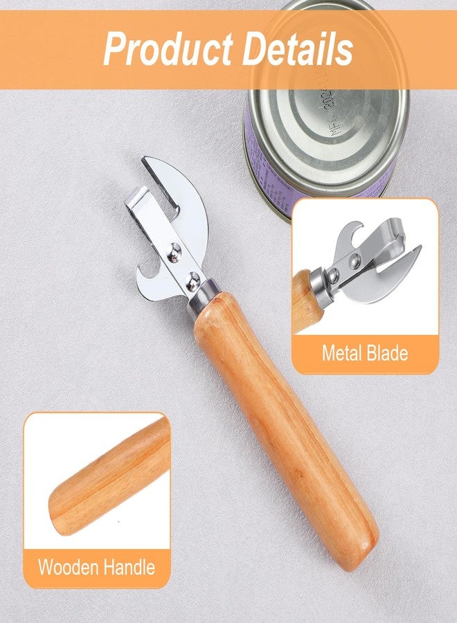 Xosjska Japanese Can Opener Manual, 2 Pcs Stainless Steel Old Fashioned Can Opener Vintage Style Wooden Handle Side Cut Bottle Openers Manual for Restaurant Kitchen Camping Home, Efficient & Practical - Image 5