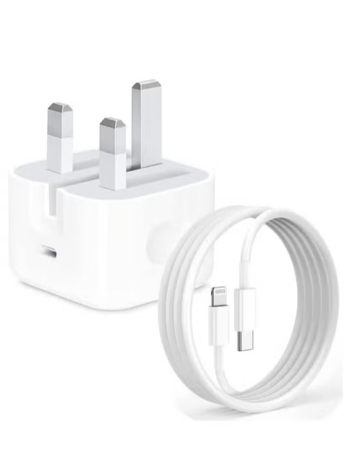 Goldfish - iPhone 20W Fast Charger | USB C Wall Fast Charger with USB C to Lightning Cable Compatible with iPhone 14/14 Pro/14 Pro Max/13/12/SE2020/11/XR/XS Max/X/iPad.iphone charger,suit for apple charger,iphone charger - Image 1