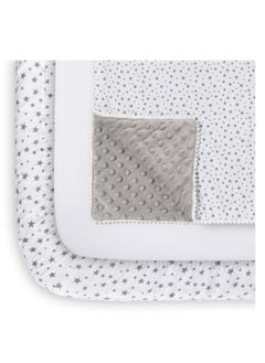 NINI Nini Baby 3-Piece Bassinet Bedding Set, Sweet Dreams, Soft Cotton, Includes 2 Fitted Sheets & 1 Reversible Plush Comforter, Fits Bassinet Size Up to 50x80 cm  - Image 5