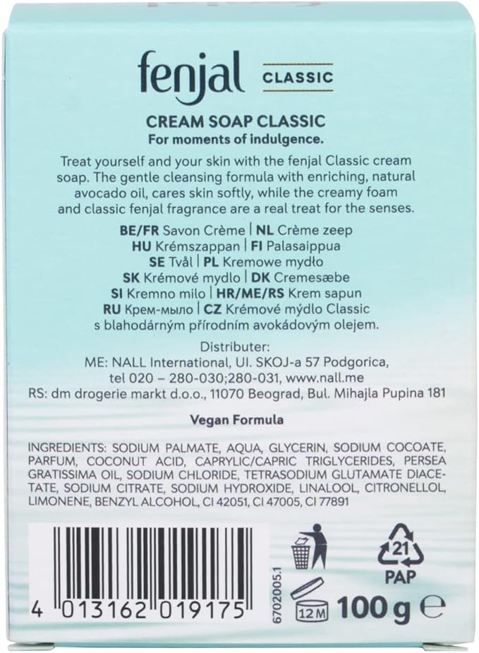 Fenjal FENJAL Classic Cleanse Care Creme Soap 100g Gently Cleanse and Moisturise the Skin - Image 2