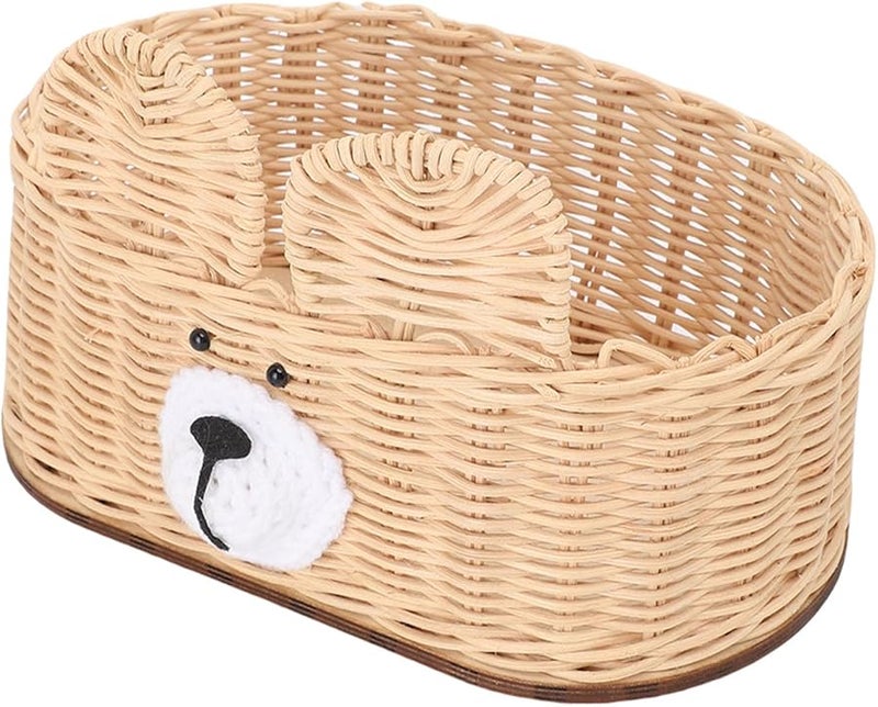 حامل علبة المناديل من خوص البيج موزع مناديل ورقية زخرفية للمنزل والمكتب - Image 3