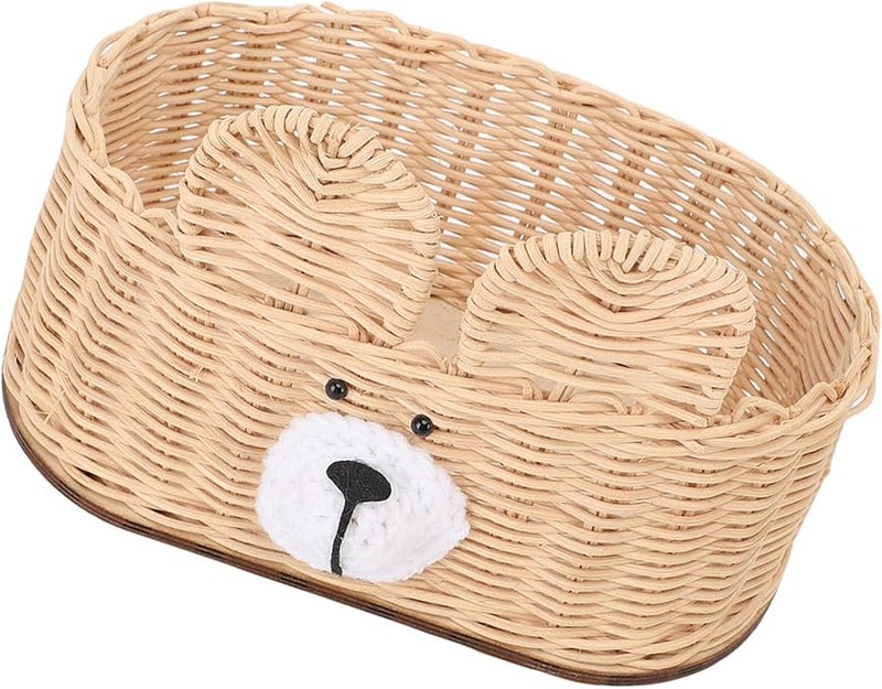 حامل علبة المناديل من خوص البيج موزع مناديل ورقية زخرفية للمنزل والمكتب - Image 2