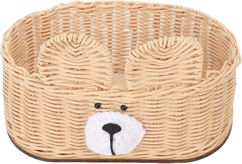 حامل علبة المناديل من خوص البيج موزع مناديل ورقية زخرفية للمنزل والمكتب - Image 4