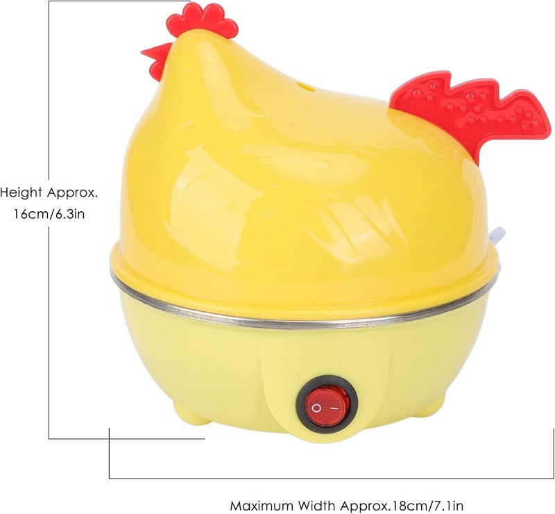 FITTO Hen-Shaped Yellow Egg Cooker - 7 Egg Capacity, Fast Electric Boiler for Hard, Soft, and Medium Eggs, Compact and Portable, Easy to Clean, Automatic Shutoff - Image 5