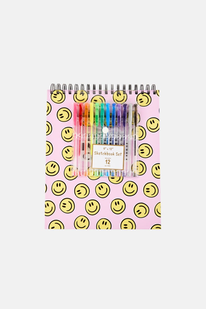 Paperbuzz Sketchbook With Perforated Pages And 12 Gel Pens Daisy, Multicolor - Image 1