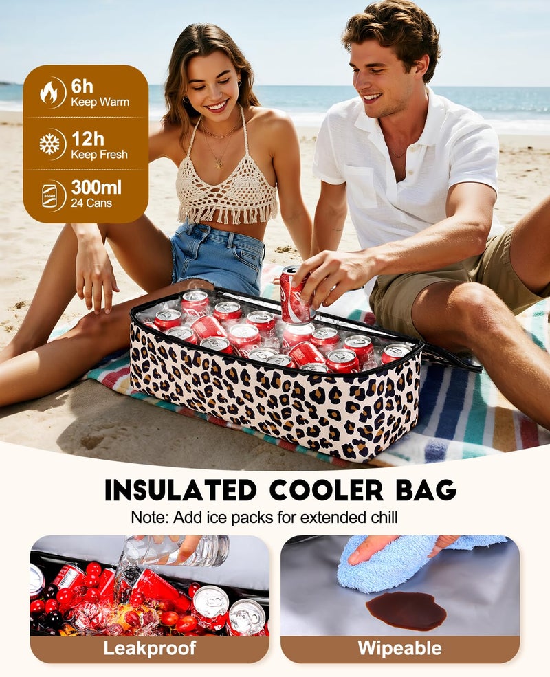 ISEYOU Beach Bag with Cooler, 49L Large Family Beach Tote with Zipper, Waterproof Sandproof Beach Bags for Women and Men, Foldable Lightweight Travel Bag for Pool, Picnic, Gym - Image 3
