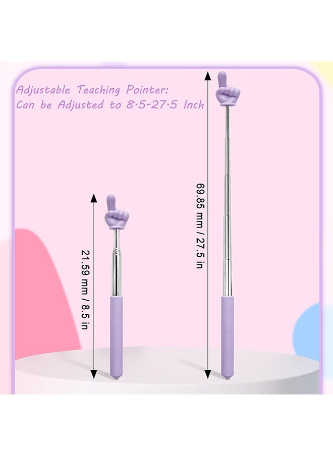 HY 5 Pcs Retractable Teacher Pointer Stick for Classroom Kids Reading Finger Pointer Stick for School Kindergarten Elementary, Classroom Supplies  - Image 2