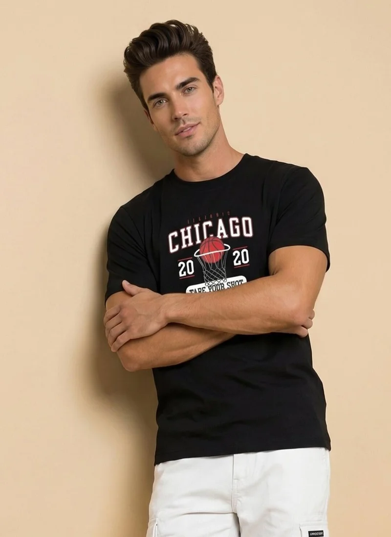 نوبيرو Nobero Regular Fit Printed T-shirt for Men