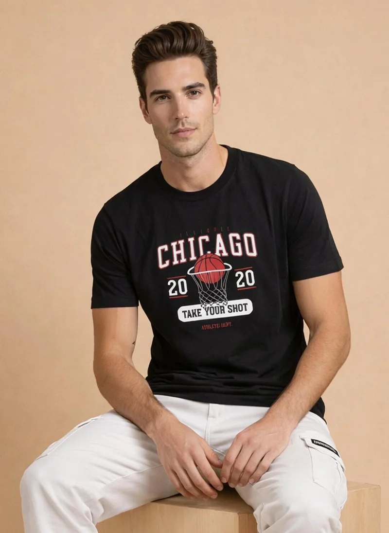 نوبيرو Nobero Regular Fit Printed T-shirt for Men