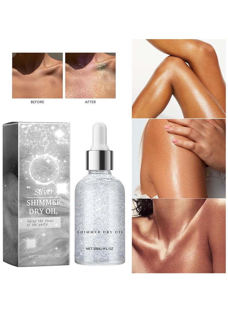 Eelhope Body Shimmer Oil, Liquid Luminizer Face Body Glitter Oil, Shimmer Highlighter Makeup for All Skin Types - Image 2