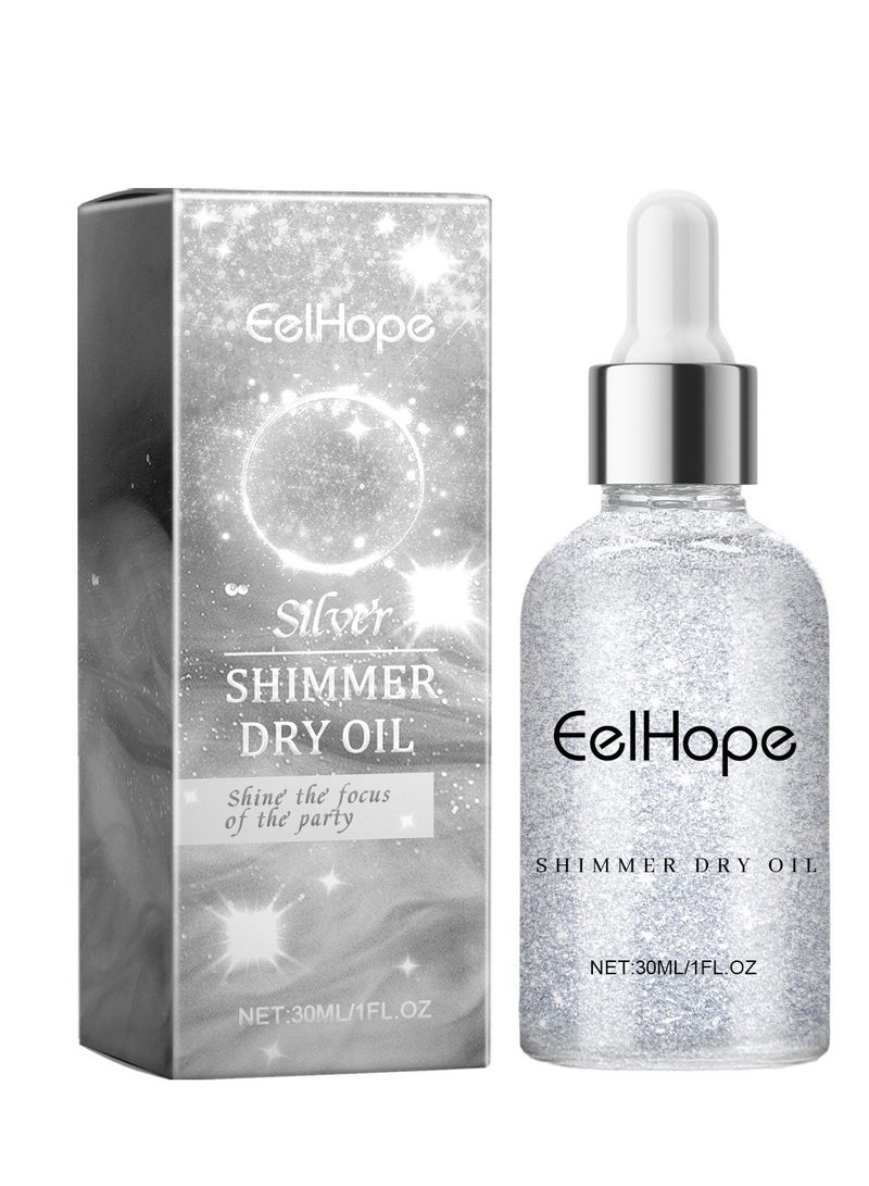 Eelhope Body Shimmer Oil, Liquid Luminizer Face Body Glitter Oil, Shimmer Highlighter Makeup for All Skin Types - Image 1