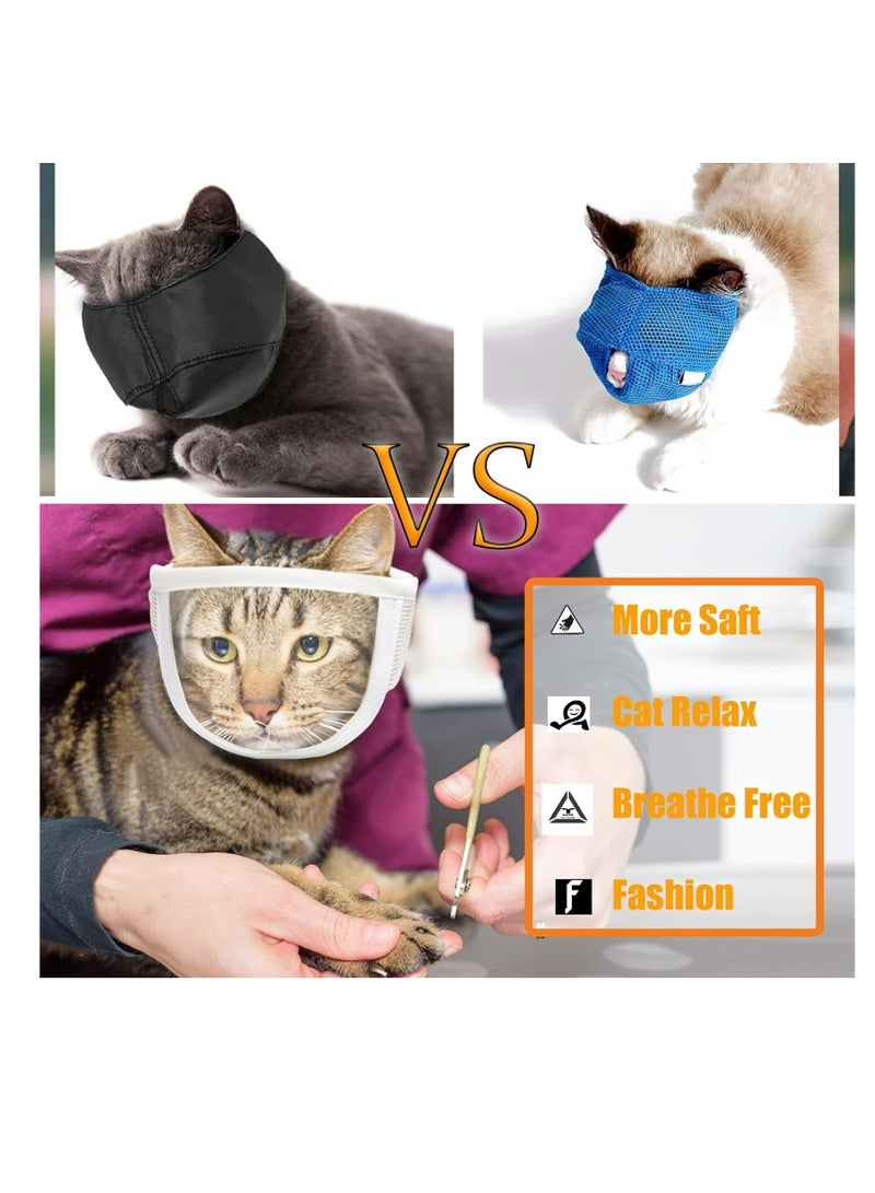 Small Size Cat Muzzle for Grooming, Breathable Transparent Cat Face Guard, Pet Muzzle for Nail Trimming and Bathing, Cat Mouth Cover to Prevent Mutual and Biting S Size - Image 4