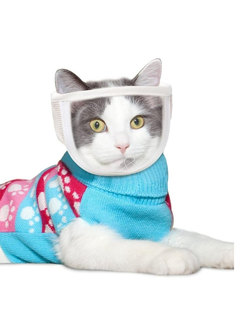 Small Size Cat Muzzle for Grooming, Breathable Transparent Cat Face Guard, Pet Muzzle for Nail Trimming and Bathing, Cat Mouth Cover to Prevent Mutual and Biting S Size - Image 1