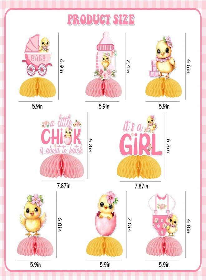 Cheereveal 8Pcs Chicken Themed Baby Shower Honeycomb Centerpiece, A Little Chick Is About To Hatch Table Decorations, Barnyard Farm Animal Theme Baby Shower Birthday Party Supplies for Girls - Image 4