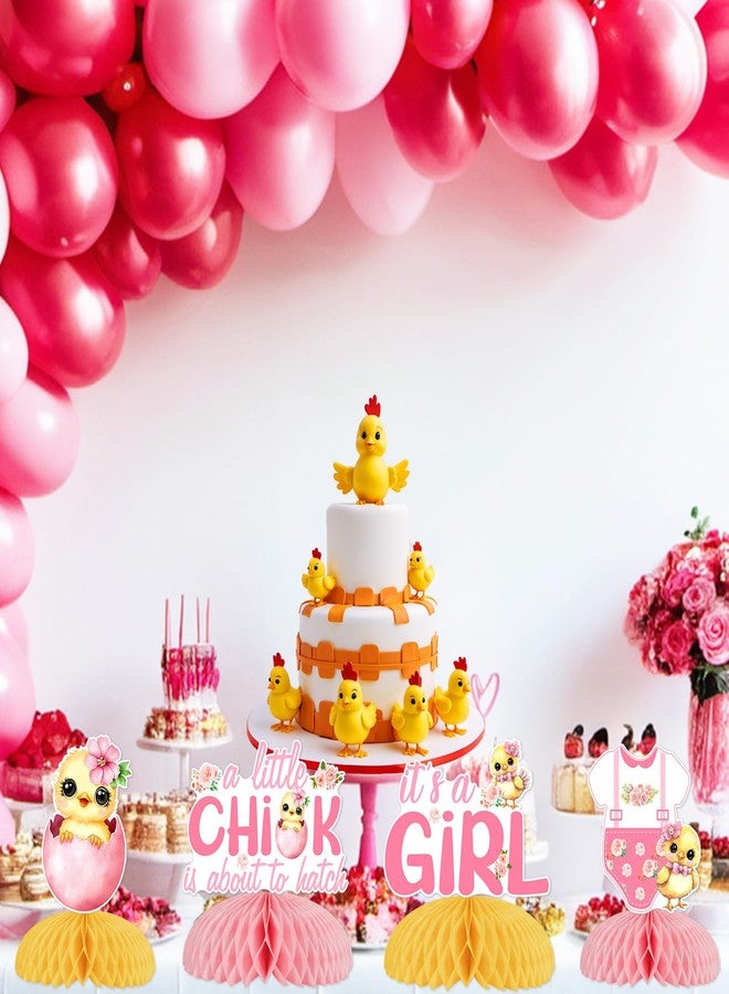 Cheereveal 8Pcs Chicken Themed Baby Shower Honeycomb Centerpiece, A Little Chick Is About To Hatch Table Decorations, Barnyard Farm Animal Theme Baby Shower Birthday Party Supplies for Girls - Image 2