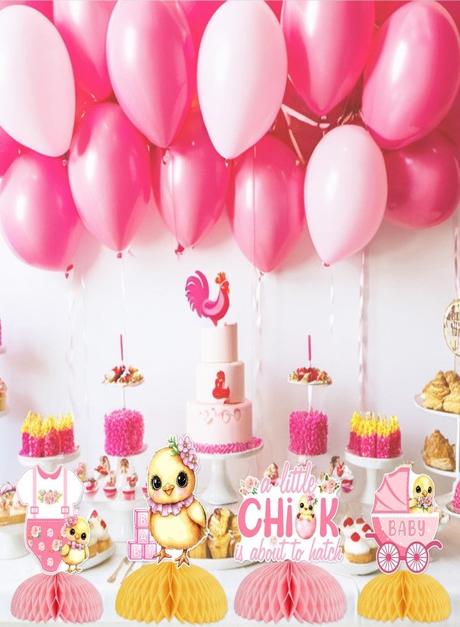 Cheereveal 8Pcs Chicken Themed Baby Shower Honeycomb Centerpiece, A Little Chick Is About To Hatch Table Decorations, Barnyard Farm Animal Theme Baby Shower Birthday Party Supplies for Girls - Image 3