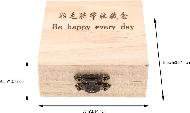 HOMSFOU Fetal Hair Storage Box Umbilical Cord Bottle Keepsake for Baby Hair Teeth Blessing Notes Wooden Souvenir Storage with Glass Bottle 3.14 X 3.14 X 1.37 in - Image 3
