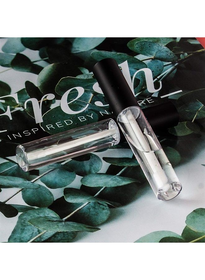 GTHER 10ML Lip Gloss Tubes Empty, Empty Lip Gloss Containers, Clear Refillable Lip Balm Bottles with Rubber Inserts and Funnel for Lip Samples Set of 10 (Matte Black + Transparent) - Image 4