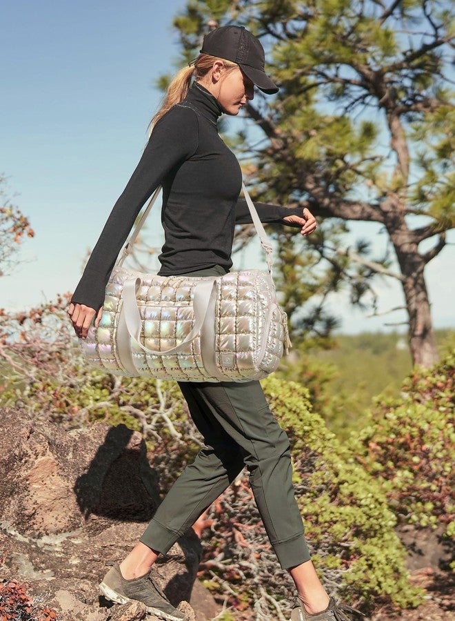 FODOKO Quilted Duffel Gym Bag for Women Dazzle, Mermaid - Image 2