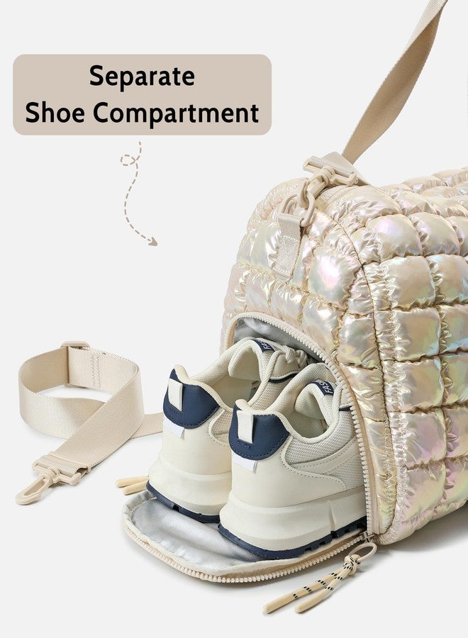 FODOKO Quilted Duffel Gym Bag for Women Dazzle, Mermaid - Image 5