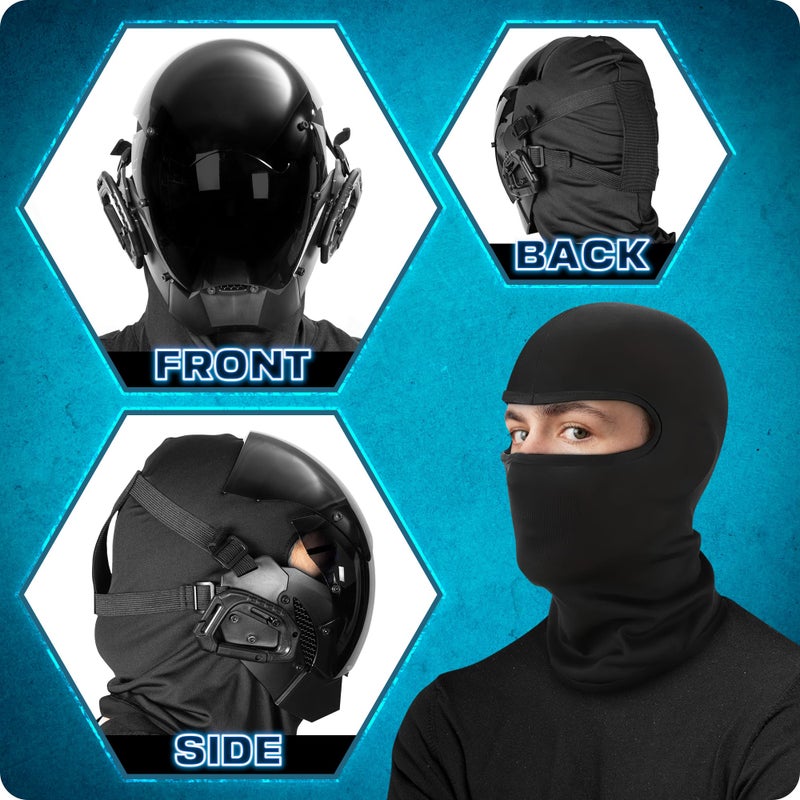 Zadin Punk Mask Cyber Costume, Halloween Adjustable Helmet Cosplay, Rave Futuristic Mask - Image 2