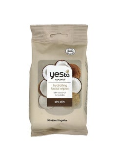 Yes To Yes To, Hydrating Facial Wipes, Dry Skin, Coconut , 30 Wipes  - Image 1