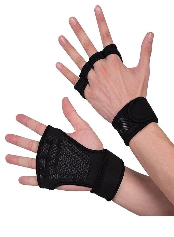 BAGILO Men and Women Gym Workout Gloves Wrist Band Support for Weight Lifting/Exercise/Fitness Training and Workout (L) - Image 1
