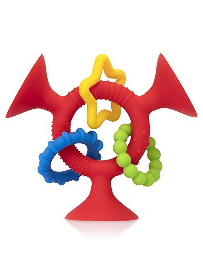 Nuby Silly Three Prong Interactive Suction Toy With Colorful Rings Red - Image 1