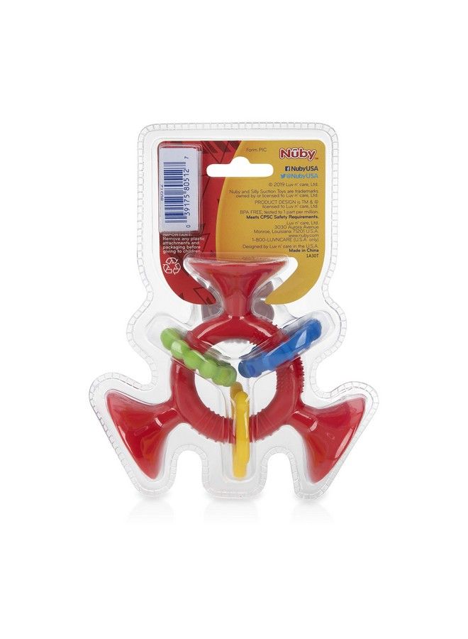 Nuby Silly Three Prong Interactive Suction Toy With Colorful Rings Red - Image 4