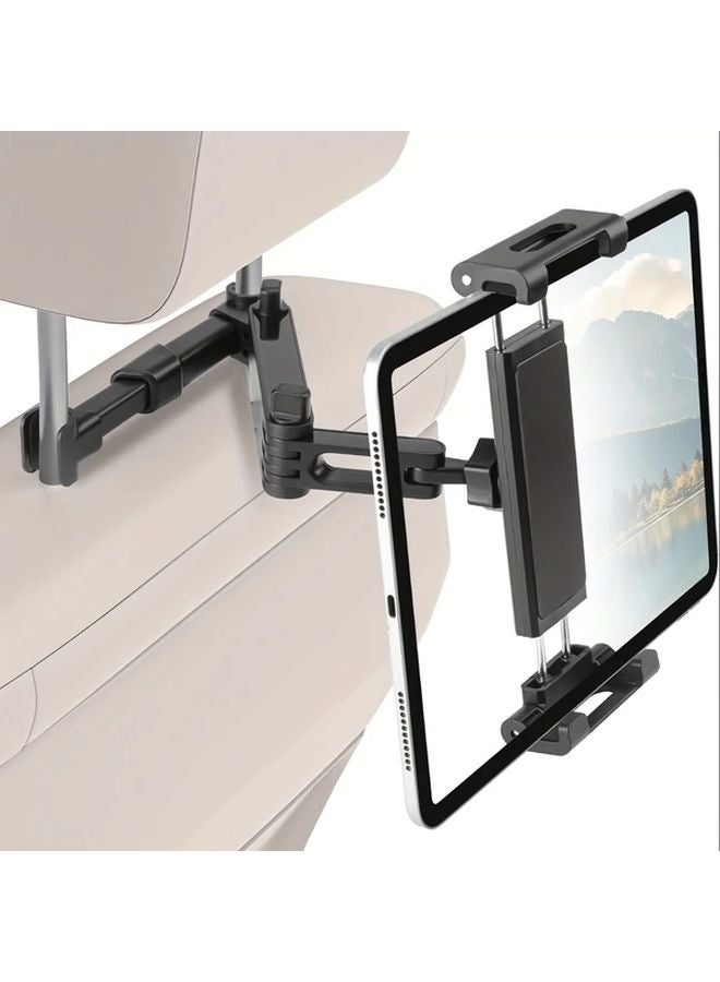 Black Car Rear Headrest Tablet Phone Holder Adjustable For 4 7 To 12 9 Inch Devices - Image 2