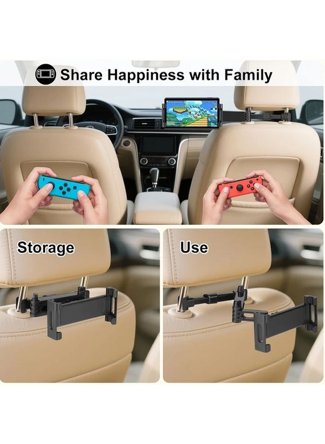 Black Car Rear Headrest Tablet Phone Holder Adjustable For 4 7 To 12 9 Inch Devices - Image 5