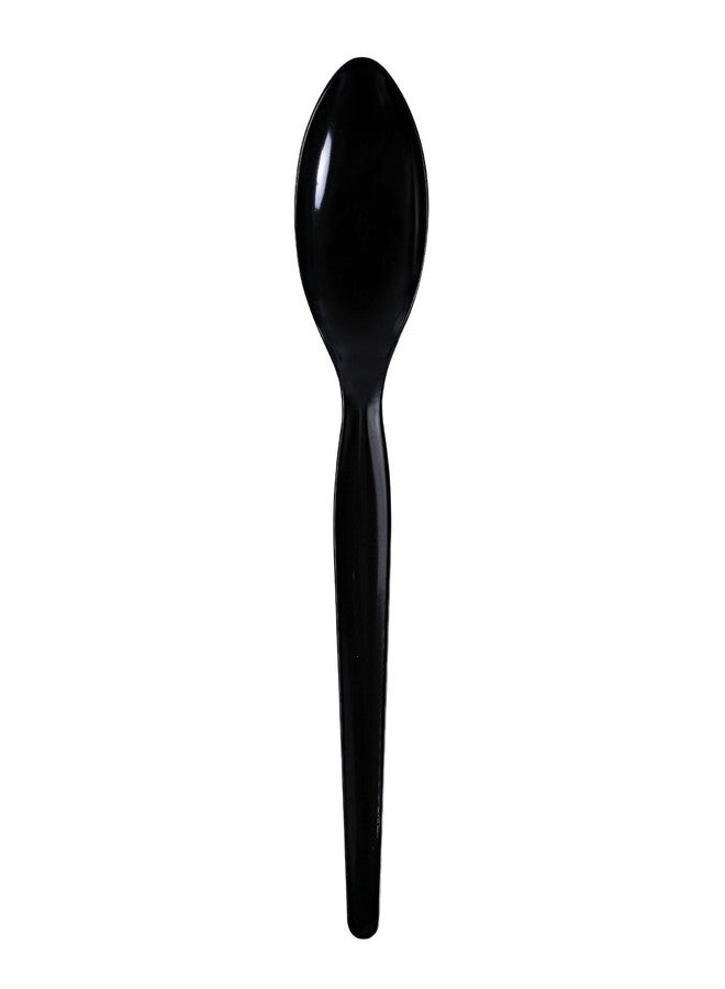 Boardwalk Heavyweight Wrapped Polystyrene Cutlery, Teaspoon, Black, 1,000/Carton - Image 1