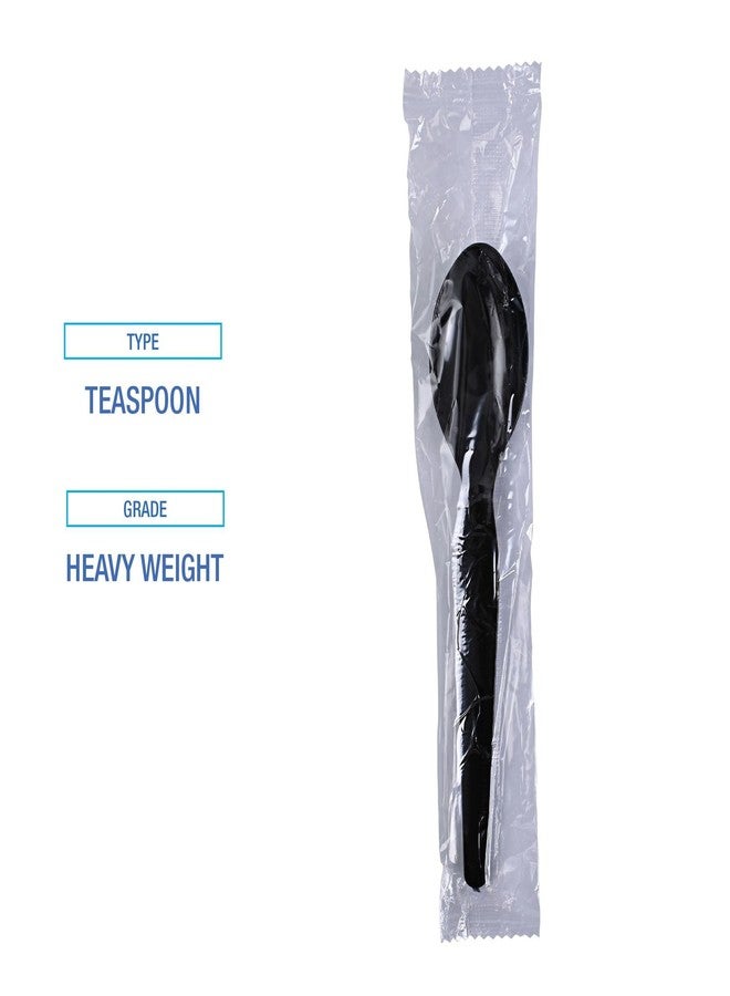 Boardwalk Heavyweight Wrapped Polystyrene Cutlery, Teaspoon, Black, 1,000/Carton - Image 5