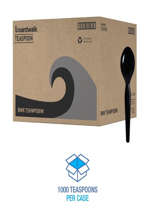 Boardwalk Heavyweight Wrapped Polystyrene Cutlery, Teaspoon, Black, 1,000/Carton - Image 2