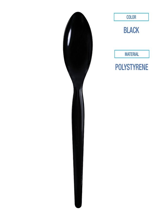 Boardwalk Heavyweight Wrapped Polystyrene Cutlery, Teaspoon, Black, 1,000/Carton - Image 3