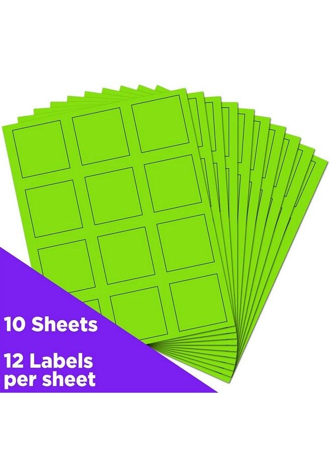 JAM Paper Product & Container Labels Square 2 X 2 Neon Green 120 Pack  - Image 3