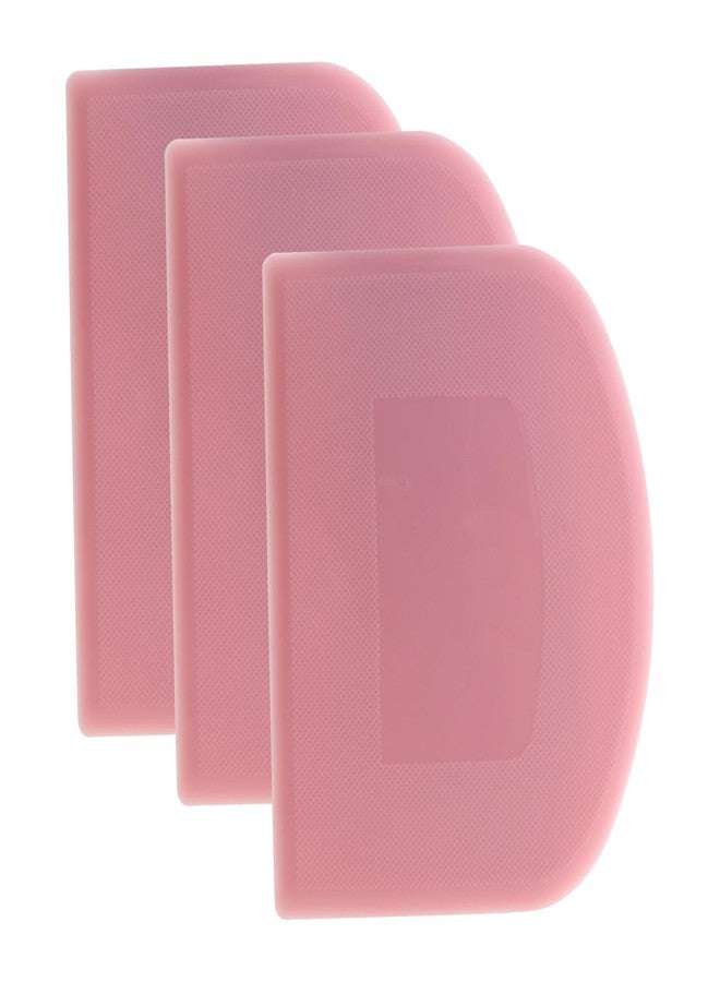 Caishun 3PCS Pink Food Grade PP Plastic Bench Food Scrapers 12cm Multifunctional Kitchen Pastry Cutting Tool Flours Spatula Suitable for Spade Cream Fudge Cheese - Image 1