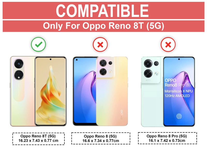 CEDO Backcover for Oppo Reno 8T (5G) | Camera Protection Shockproof Bumper-Edge | Acrylic Crystal Clear 360 Degree Protection TPU+PC | Transparent Eagle Back Case Cover (Black) - Image 2