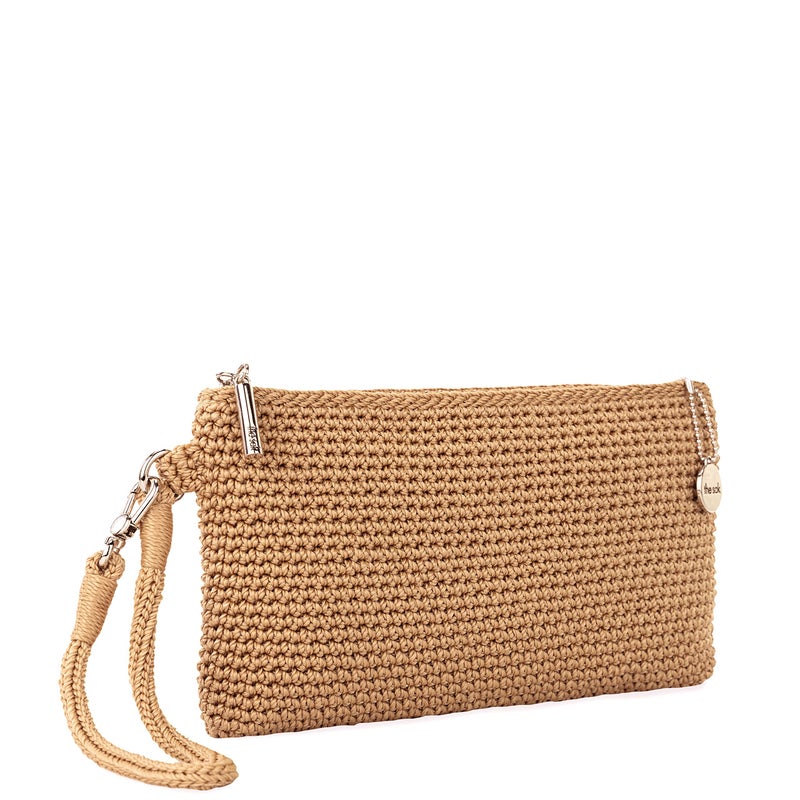 The Sak Vita Wristlet Purse - Small Hand Crochet Women's Clutch for Everyday & Travel - Mini Handbag With Card Slots & Zipper - Bamboo - Image 2