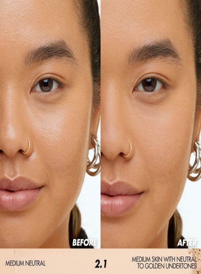 ميك اب فور ايفر بودرة تثبيت المكياج HD Skin من ميك أب فور إيفر للتحكم في لمعان البشرة وإخفاء عيوبها، 0.63 أونصة - درجة اللون 2.1 متوسطة محايدة - للبشرة المتوسطة ذات درجات لونية محايدة إلى ذهبية - Image 2