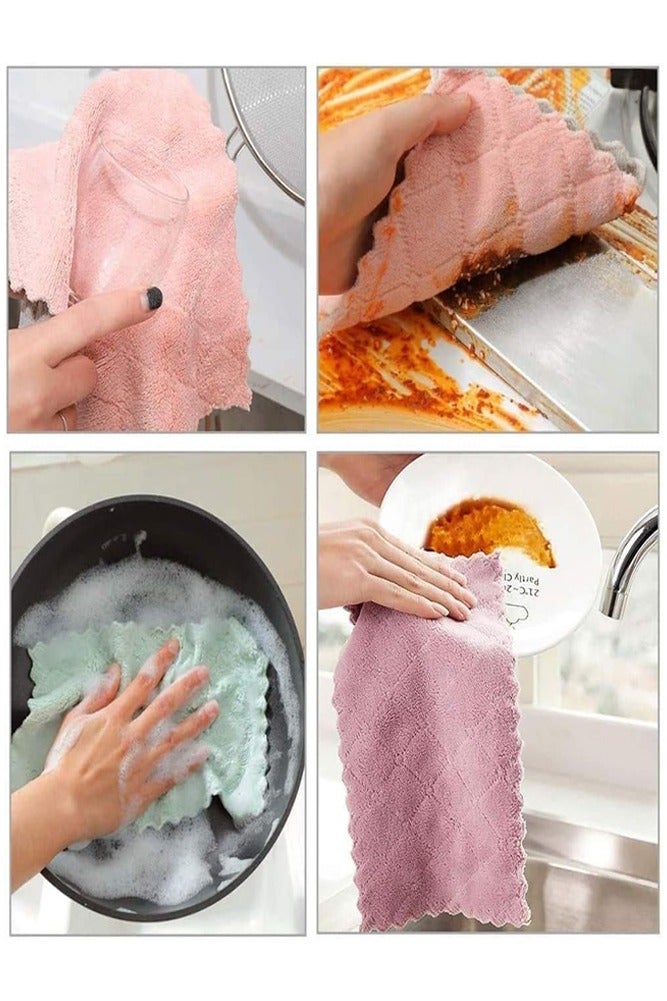 AMERTEER 12-Pack Microfiber Kitchen Cleaning Cloths – Soft Absorbent & Quick-Dry Dish Towels for Washing Dishes & Household Cleaning - Image 3
