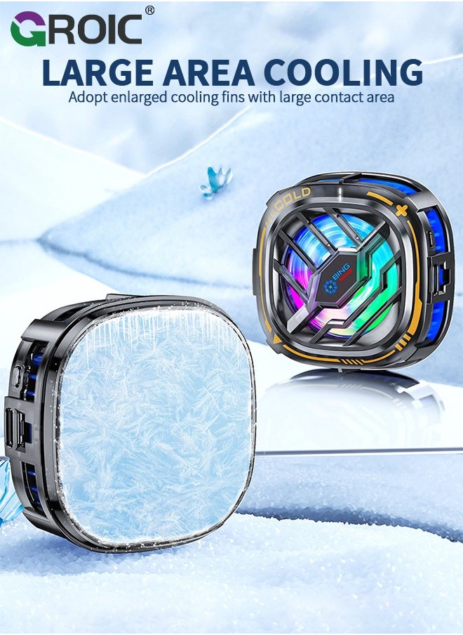 GROIC Black Magnetic Cell Phone Cooler, RGB Phone Cooling Fan Portable Lightweight Mobile Phone Cooling Fan, Phone Radiator with Larger Cooling Area for Phone/Tablet/IPad  - Image 5