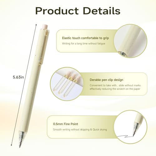 RIANCY Aesthetic pens Black Ink Pens Cream Pen Fine Point Smooth Writing Pens, High-End Series Pens for Journaling Note Taking, Cute Office School Supplies Gifts for Women Men - Image 3
