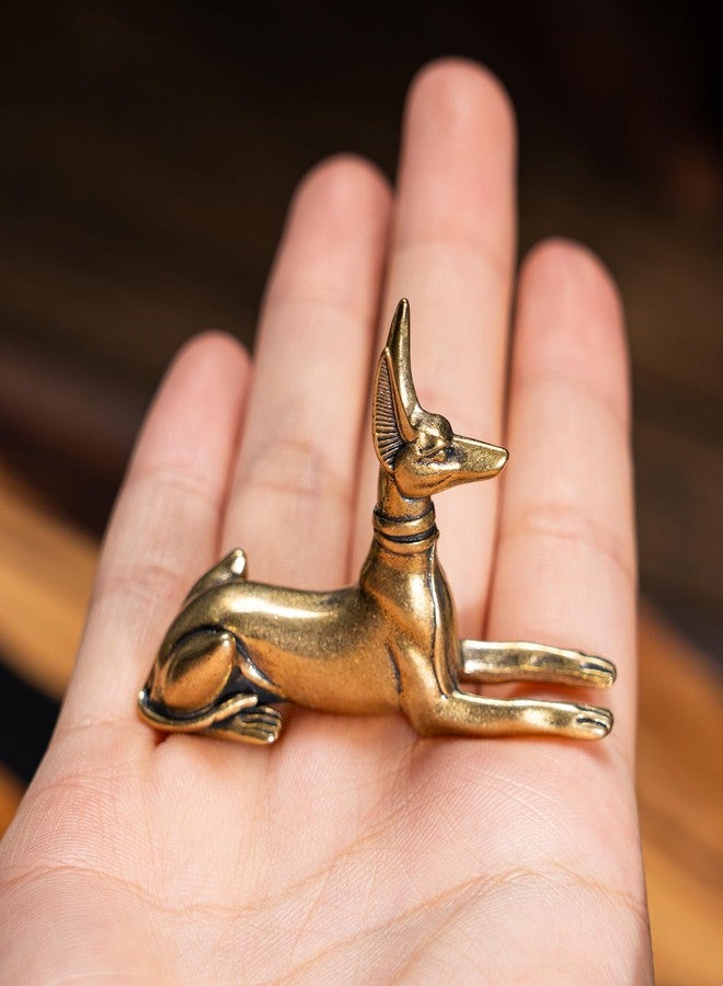 chovy تمثال كلب فرعون مصري عتيق من النحاس الأصفر من تشوفي: قطعة فنية زخرفية رائعة للمنزل أو المكتب أو المقهى - مثالي لأرفف الكتب وغرف المعيشة والمكاتب - Image 3