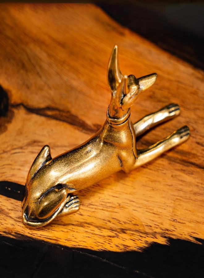 chovy تمثال كلب فرعون مصري عتيق من النحاس الأصفر من تشوفي: قطعة فنية زخرفية رائعة للمنزل أو المكتب أو المقهى - مثالي لأرفف الكتب وغرف المعيشة والمكاتب - Image 4