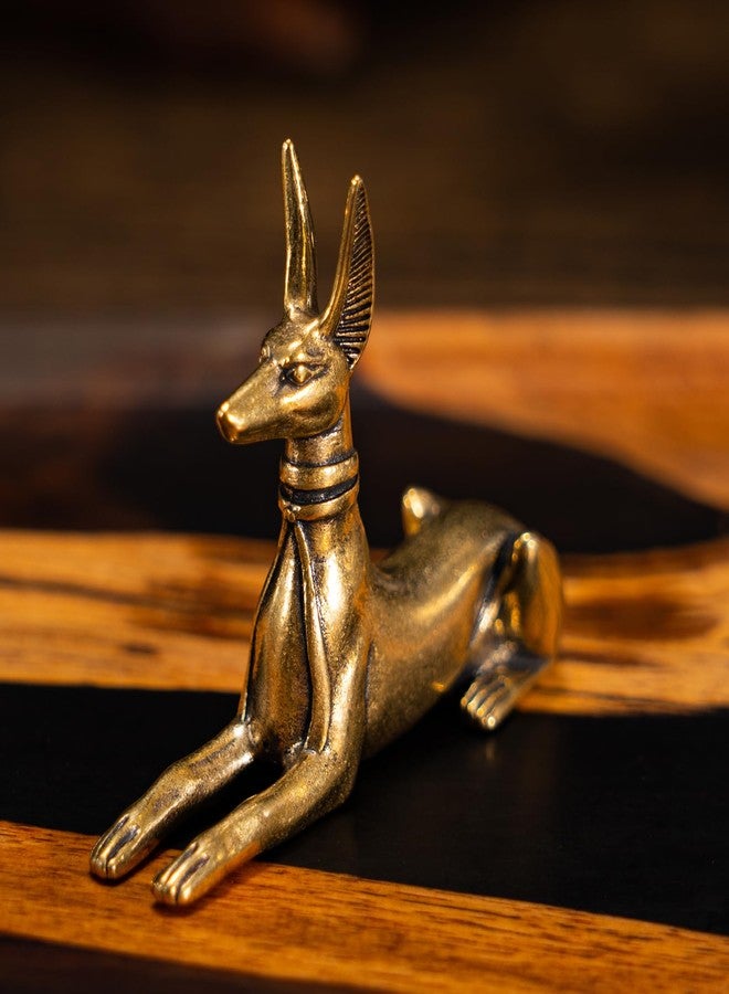 chovy تمثال كلب فرعون مصري عتيق من النحاس الأصفر من تشوفي: قطعة فنية زخرفية رائعة للمنزل أو المكتب أو المقهى - مثالي لأرفف الكتب وغرف المعيشة والمكاتب - Image 2