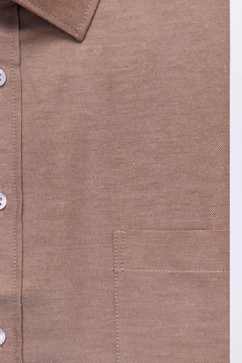 تودورس Large Size Cotton Easy Iron Plain Sand Beige Men's Shirt